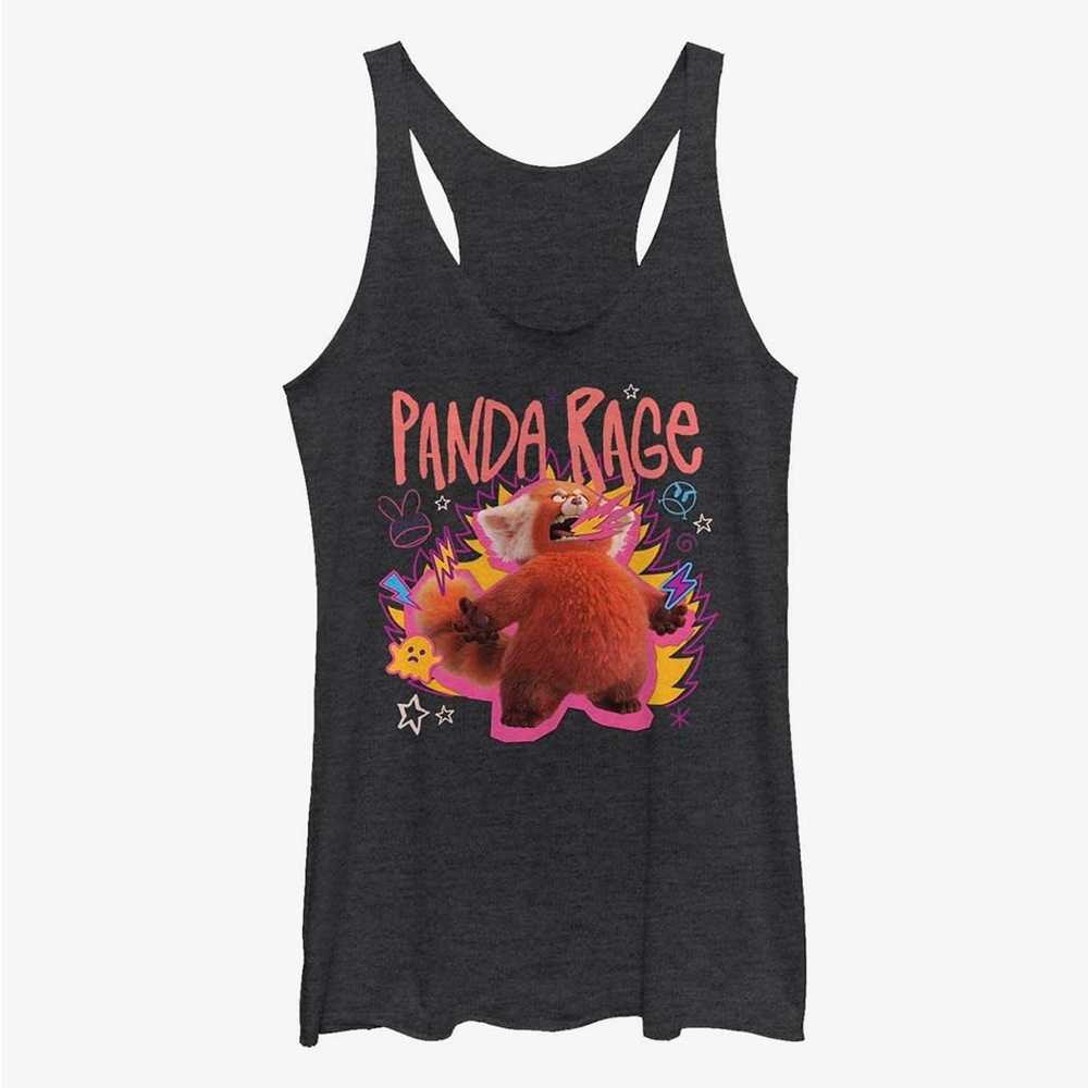 Disney Pixar Turning Red “Panda Rage” Charcoal Gray Racerback Tank Top